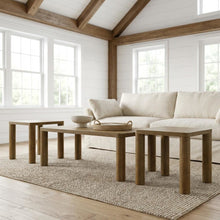 Brown Oak 3-Piece Coffee and End Table Set,Rectangular Tops, Transitional Design