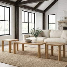 Light Oak 3-Piece Coffee Table Set with Rectangular Top and End Tables