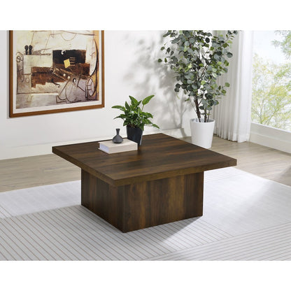 Devar Square Engineered Wood Cocktail Coffee Table Dark Pine