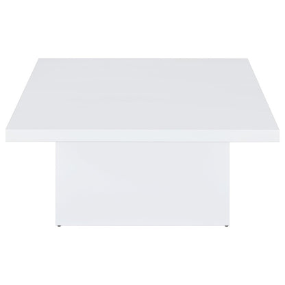 Devar Square Engineered Wood Coffee Table White High Gloss