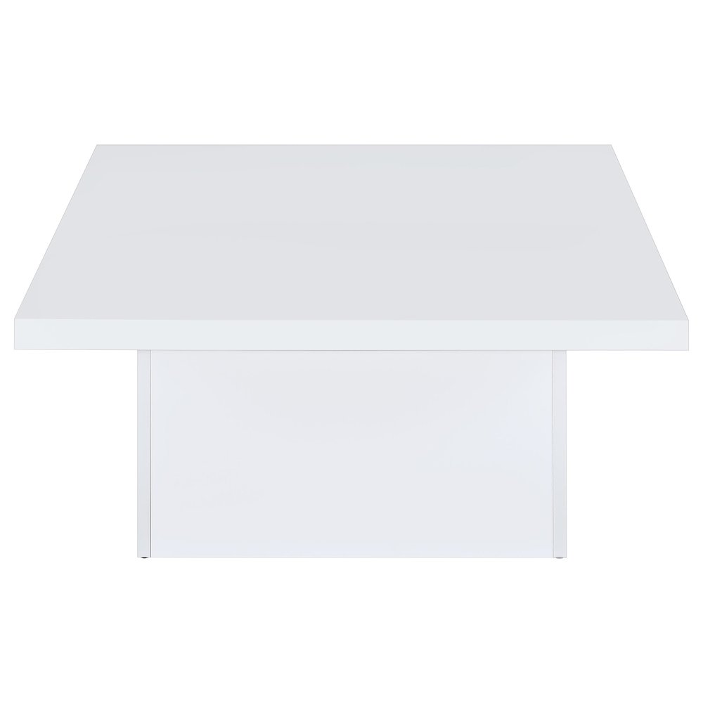 Devar Square Engineered Wood Coffee Table White High Gloss