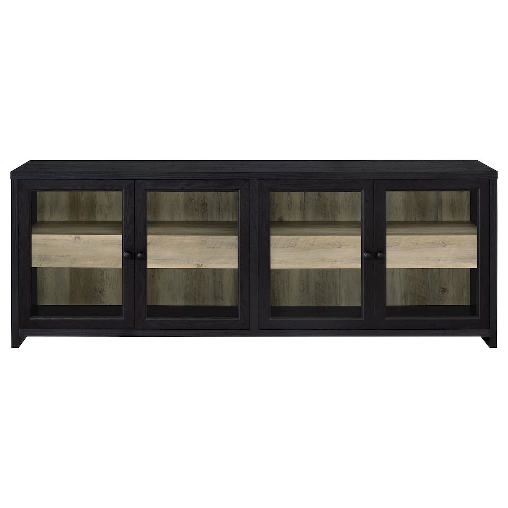 Denison 79-inch 4-door TV Stand Media Console Black