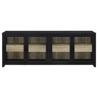 Denison 79-inch 4-door TV Stand Media Console Black
