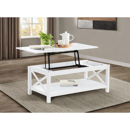 Skyview 44-inch Rectangular Lift Top Coffee Table White