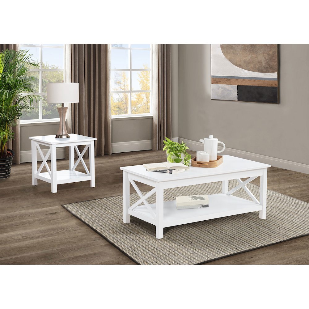 Skyview 44-inch Rectangular Lift Top Coffee Table White