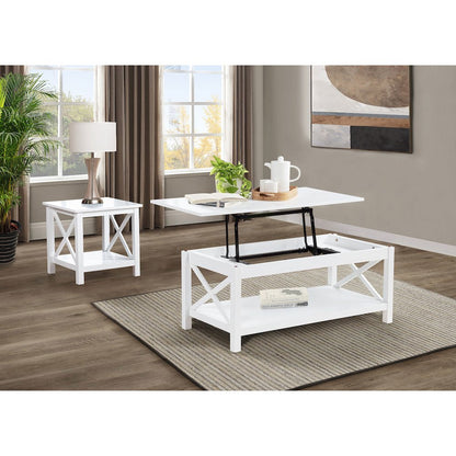Skyview 44-inch Rectangular Lift Top Coffee Table White