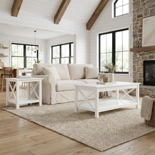 White 2-Piece Rectangular Lift Top Coffee Table Set with Coastal Style