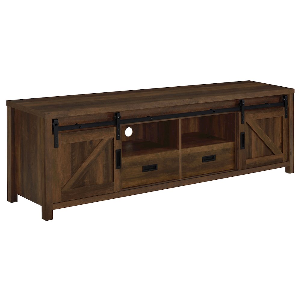 Modern 79-Inch TV Table – Long TV Stand with Sliding Doors, Green