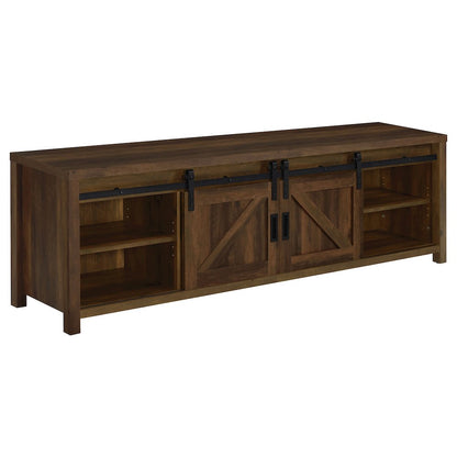 Modern 79-Inch TV Table – Long TV Stand with Sliding Doors, Green