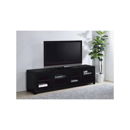 Jupiter 4-door Engineered Wood 79-inch TV Stand Black