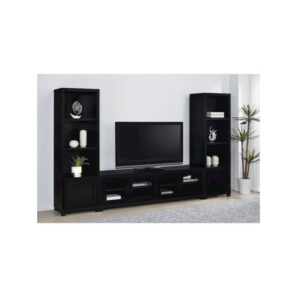 Jupiter 4-door Engineered Wood 79-inch TV Stand Black