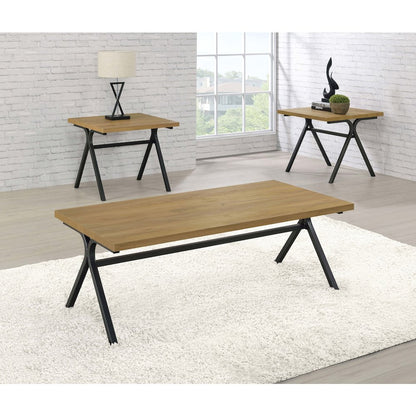 Colmar 3-piece Engineered Wood Coffee Table Set Golden Oak