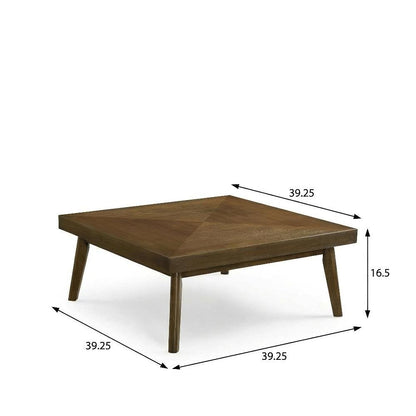 Walnut 2-Piece Square Coffee and End Table Set with Mid-Century Modern Design