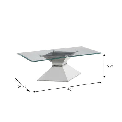 Chrome 2-Piece Rectangular Coffee and End Table Set with Contemporary Design