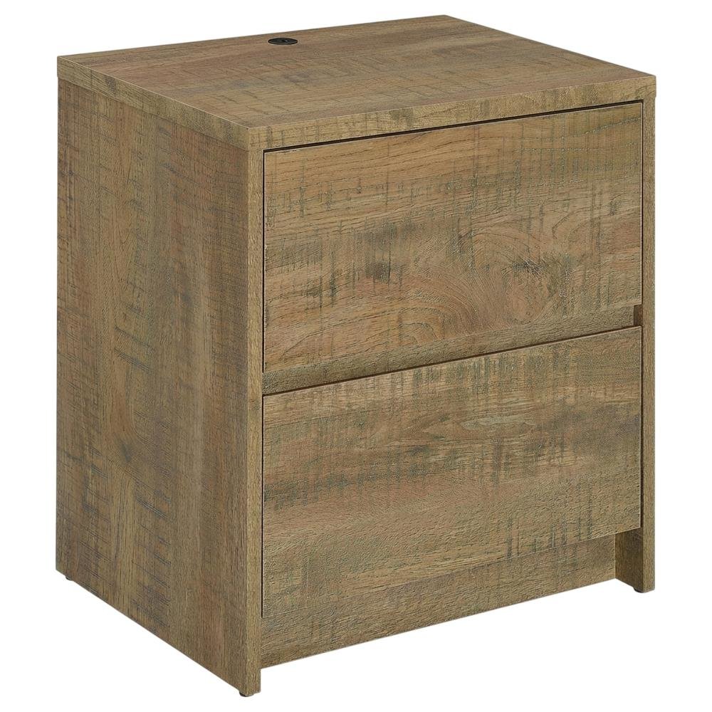 Contemporary Mango Nightstand with Led Lights and USB Port