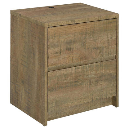 Contemporary Mango Nightstand with Led Lights and USB Port