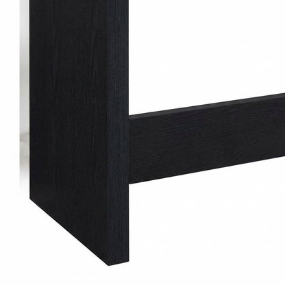 Black Queen Bookcase Headboard, Contemporary Design, Durable Plastic Glide