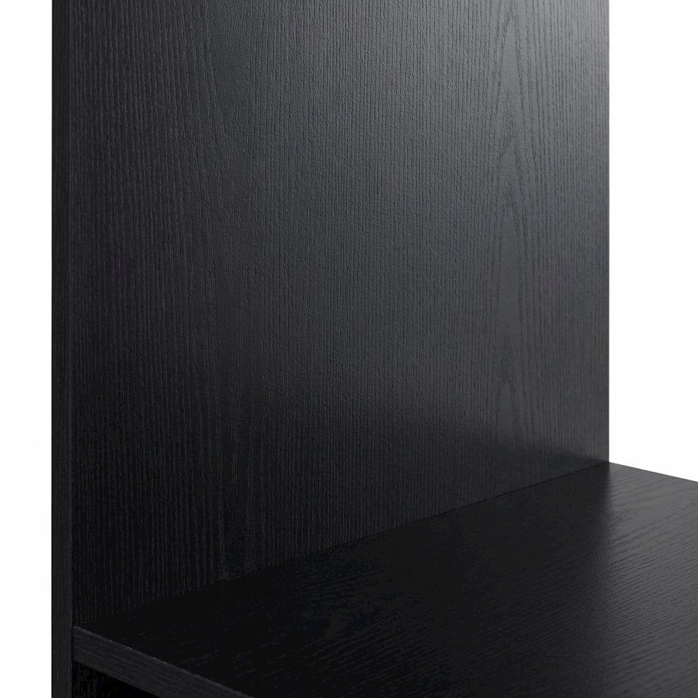 Twin Headboard Black with Bookcase Storage and Plastic Glide Levelers