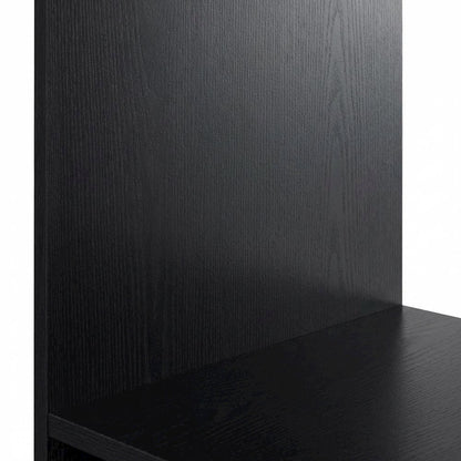 Twin Headboard Black with Bookcase Storage and Plastic Glide Levelers
