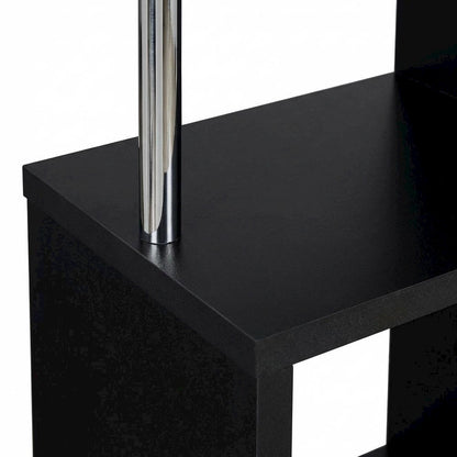 Contemporary Black Bookshelf with 4 Shelves and Tipover Restraint