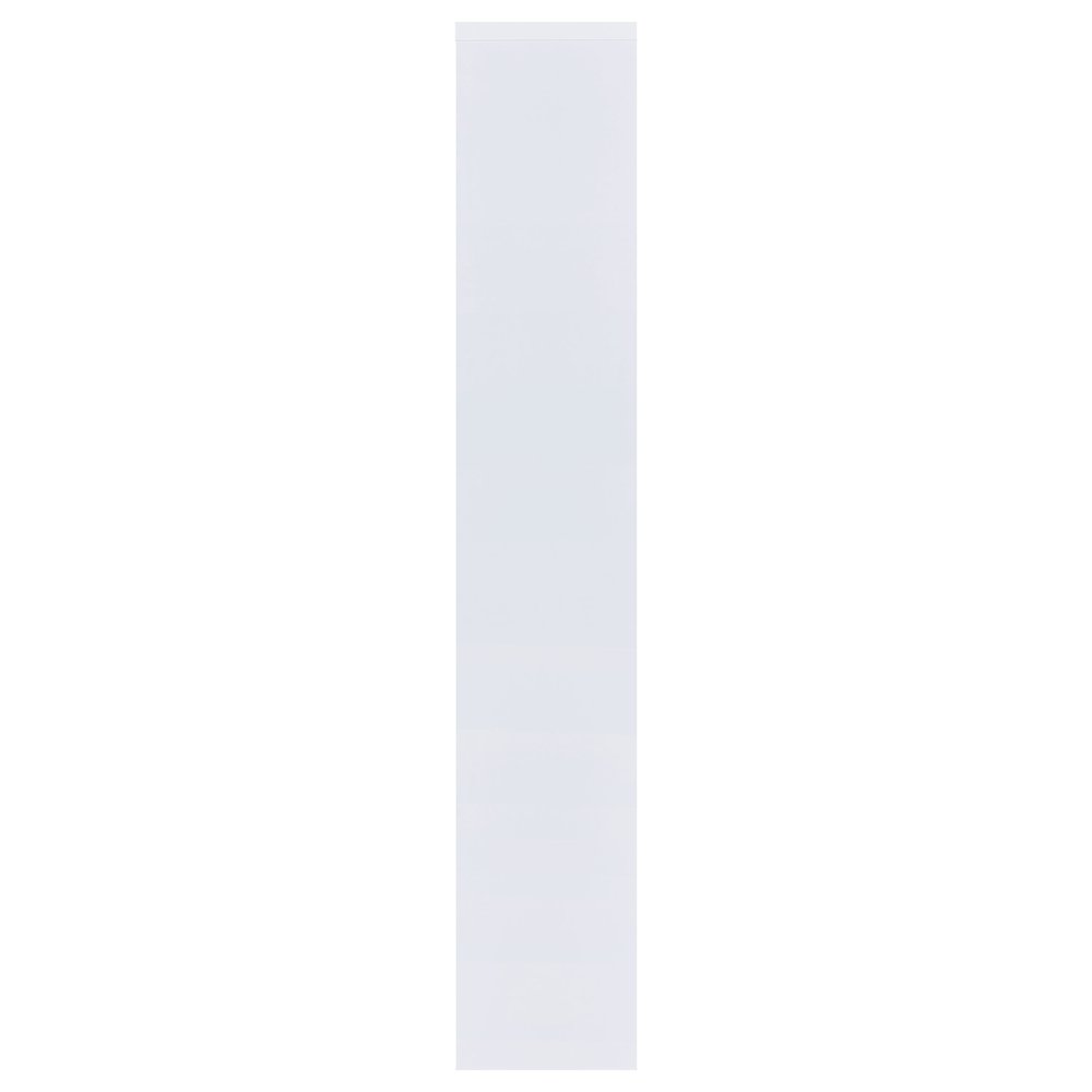 Modern Geometric Bookshelf – Stylish White 71-Inch Multi-Shelf Bookcase
