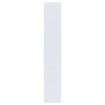 Modern Geometric Bookshelf – Stylish White 71-Inch Multi-Shelf Bookcase