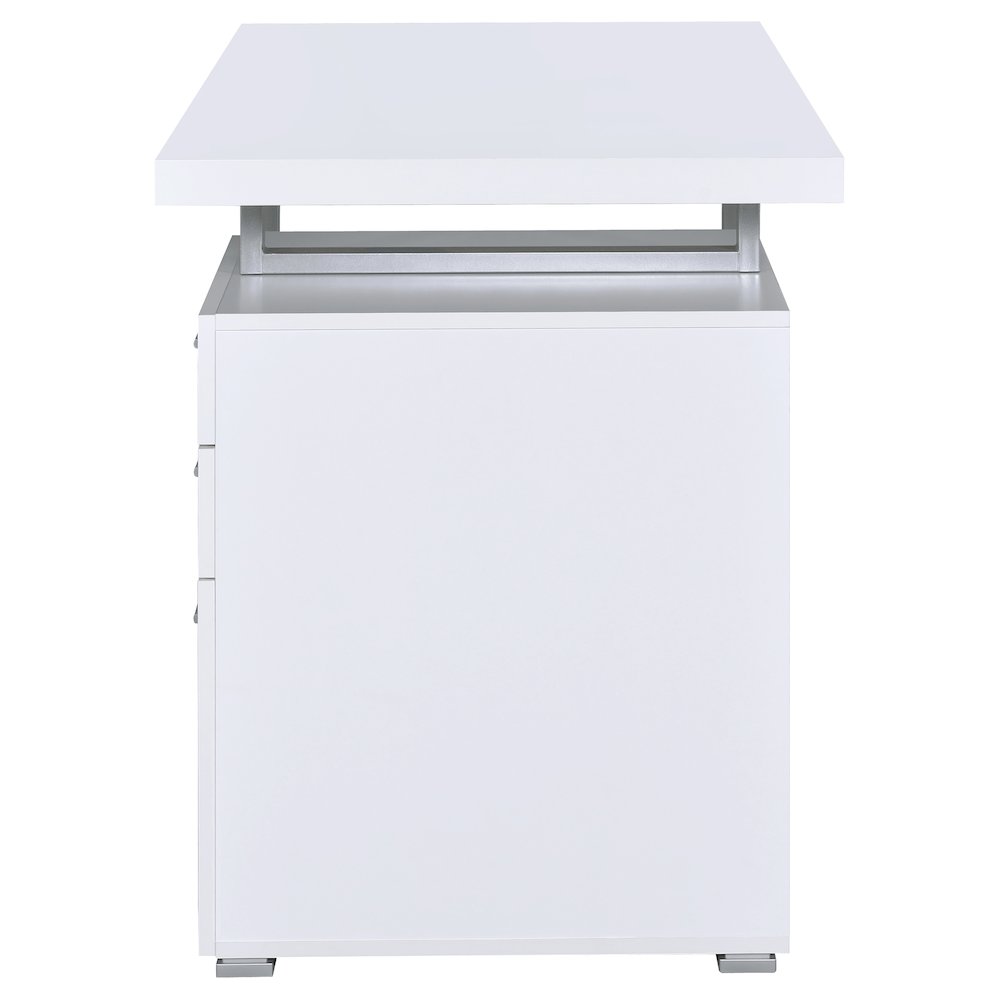 White Office Desk – Computer Desk with Drawers for Home or Workspace
