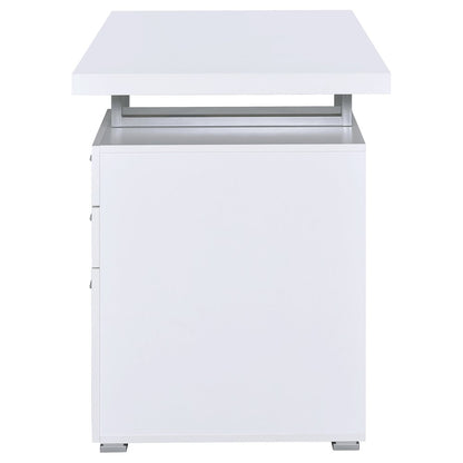 White Office Desk – Computer Desk with Drawers for Home or Workspace