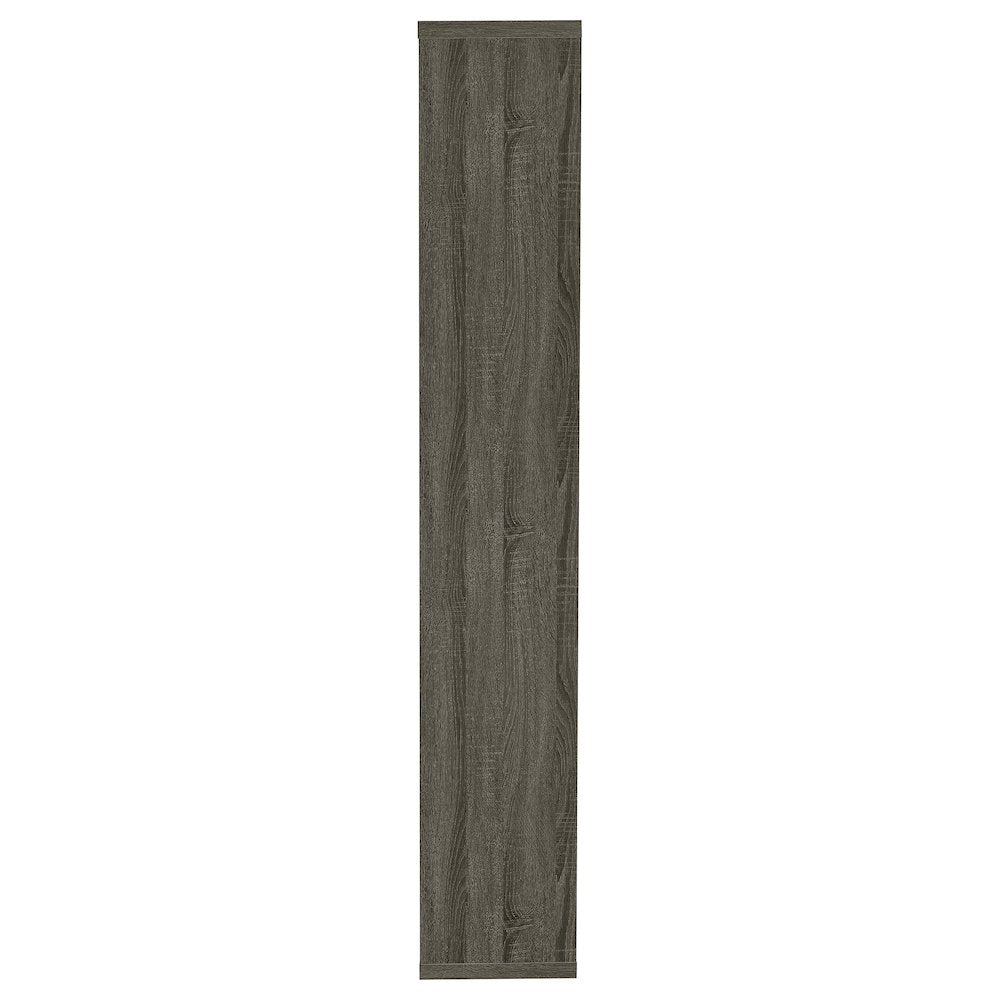 Modern Geometric Bookshelf – Gray 71-Inch Multi-Shelf Bookcase