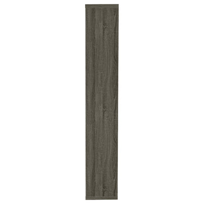 Modern Geometric Bookshelf – Gray 71-Inch Multi-Shelf Bookcase