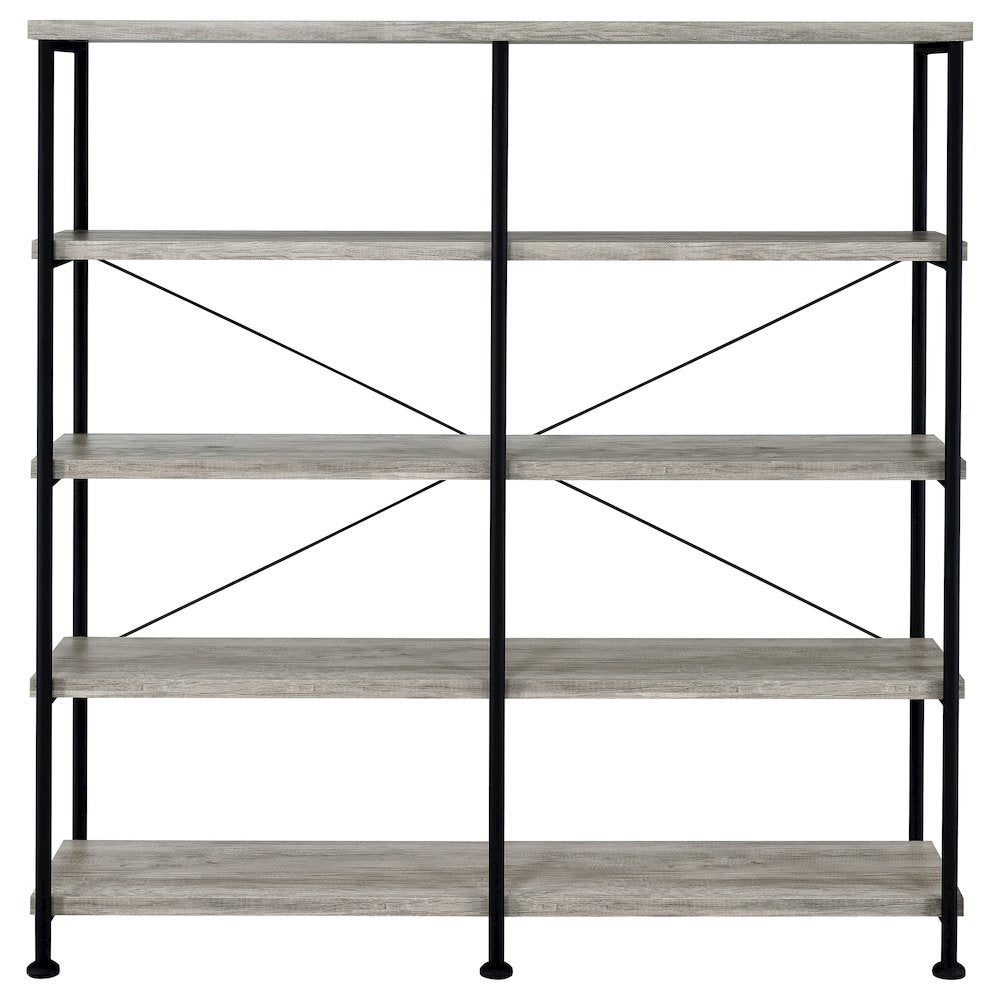 Modern Geometric Bookcase – Stylish 4-Tier Bookshelf with Open Shelves