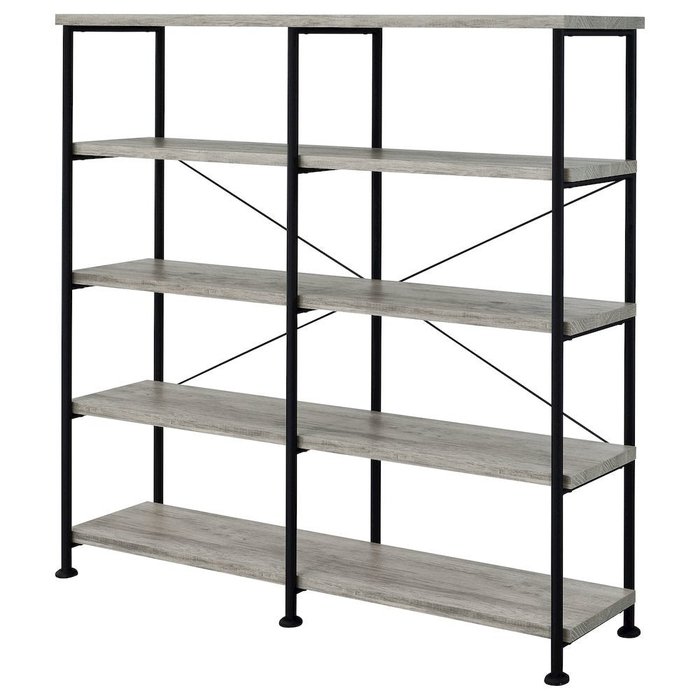 Modern Geometric Bookcase – Stylish 4-Tier Bookshelf with Open Shelves