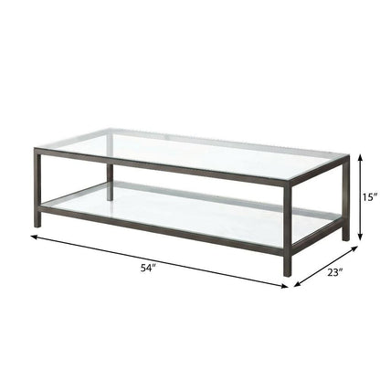 Black Nickel 2-Piece Coffee and End Table Set with Contemporary Design