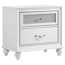 White Modern Nightstand with Chrome Finish, Sleek Design and Durable Build