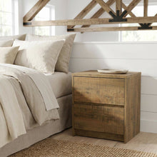 Contemporary Mango Nightstand with Led Lights and USB Port