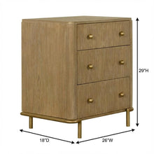 Sand Wash Finish Nightstand with 3 Drawers and Coastal Style