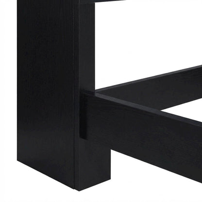 Twin Headboard Black with Bookcase Storage and Plastic Glide Levelers