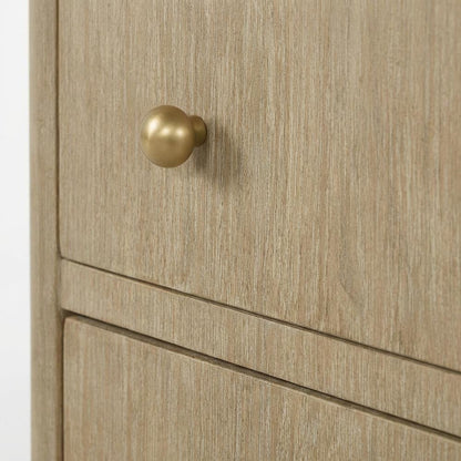 Sand Wash Finish Nightstand with 3 Drawers and Coastal Style