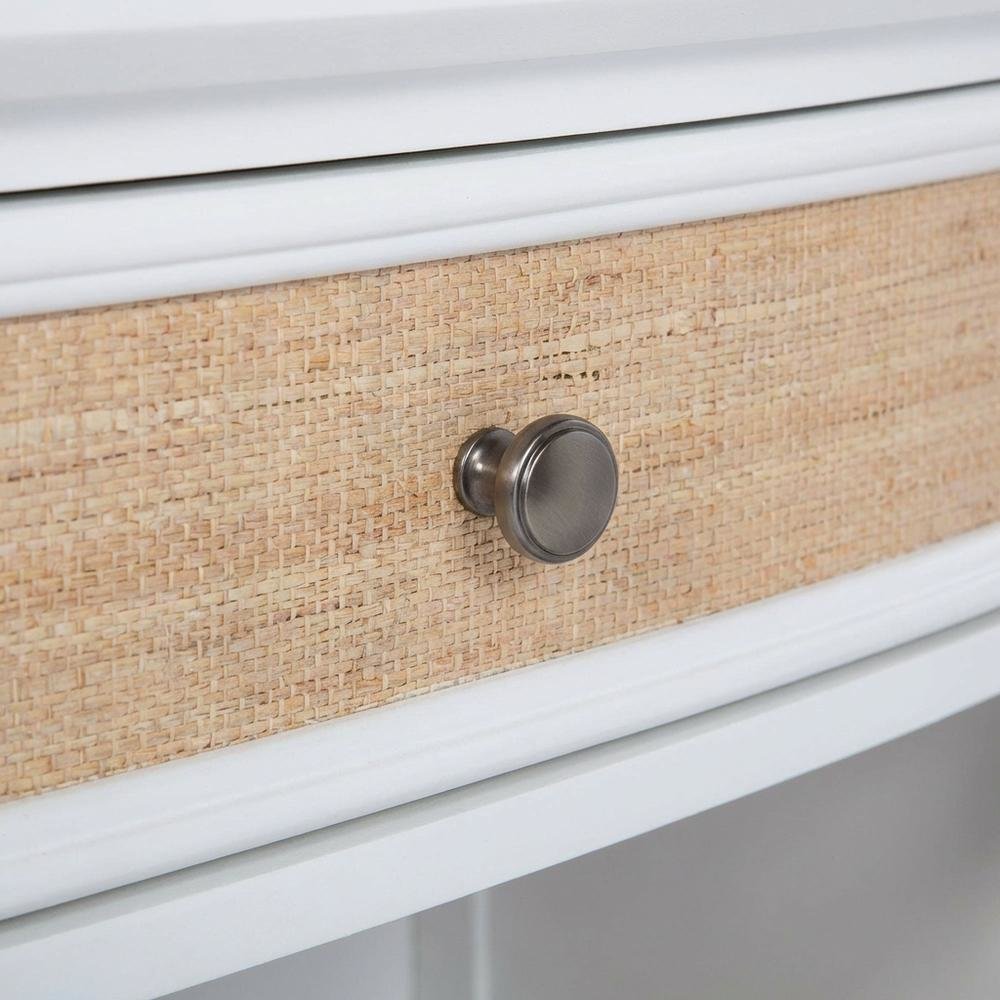 White 1-Drawer Nightstand with Coastal Style and Tipover Restraint Device