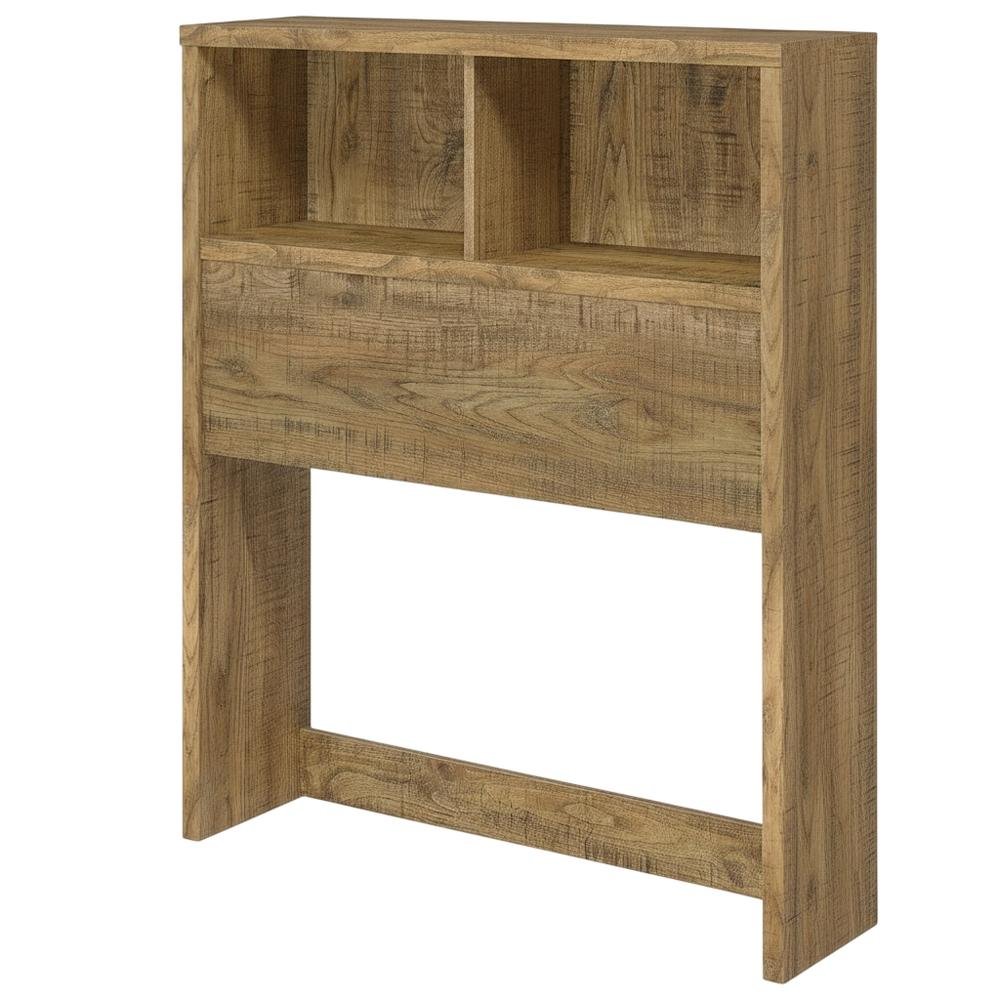 Twin Headboard with Mango Finish and Bookcase Storage Contemporary Design