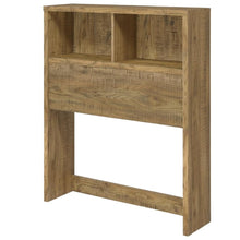 Twin Headboard with Mango Finish and Bookcase Storage Contemporary Design