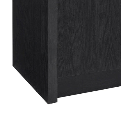 Black 2-Door TV Stand Media Console with Contemporary Style and Engineered Wood