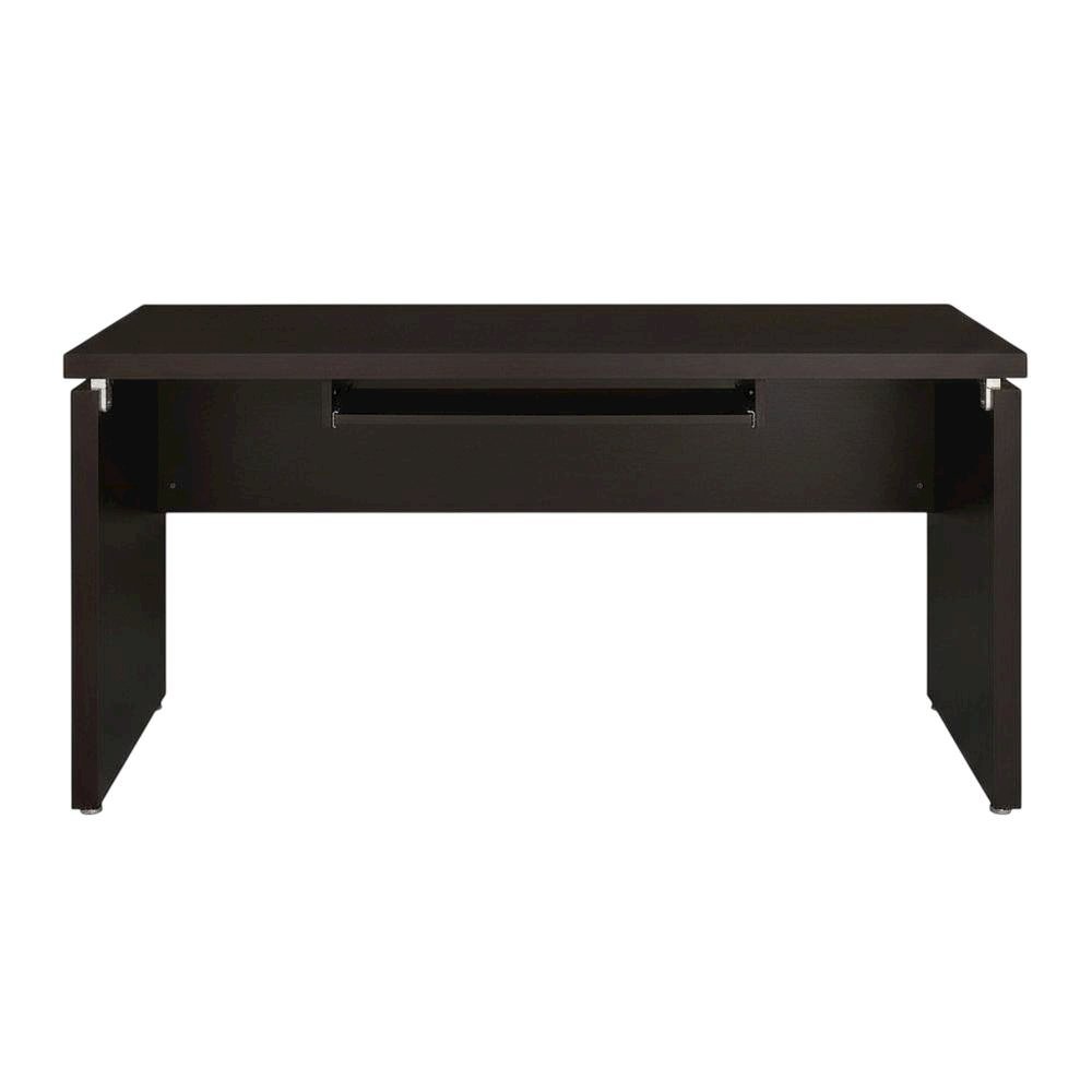 Brown 55-Inch Computer Desk With Keyboard Drawer And Transitional Style