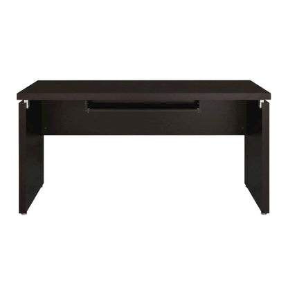 Brown 55-Inch Computer Desk With Keyboard Drawer And Transitional Style