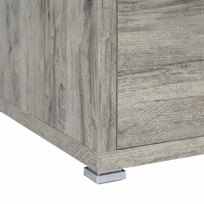 Grey Driftwood L-Shape Computer Desk With 3 Drawers And Transitional Style