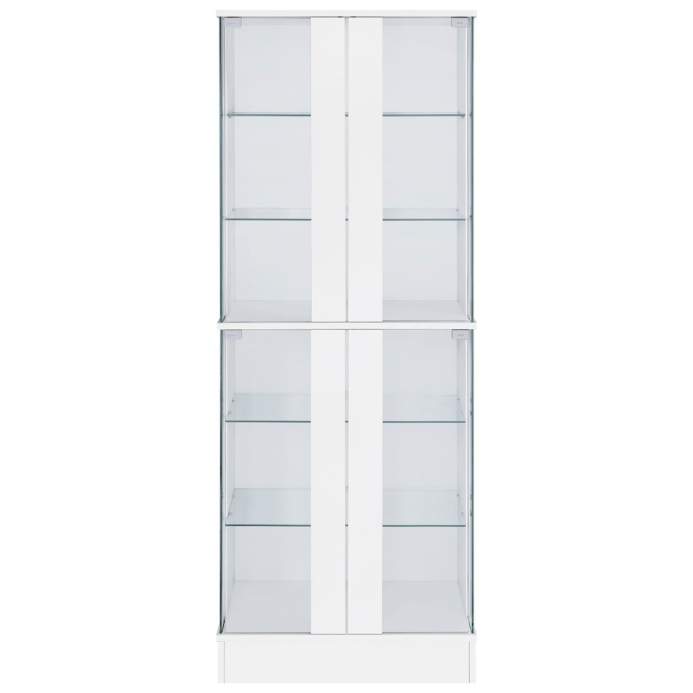 Cabra 4-door LED Curio Display Cabinet White High Gloss