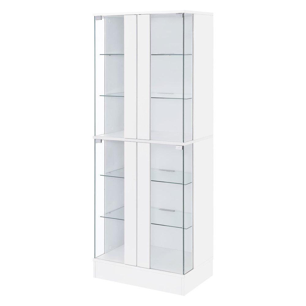 Cabra 4-door LED Curio Display Cabinet White High Gloss