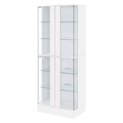 Cabra 4-door LED Curio Display Cabinet White High Gloss