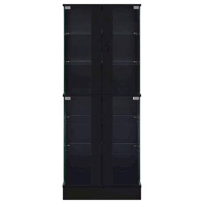 Cabra 4-door LED Curio Display Cabinet Black High Gloss