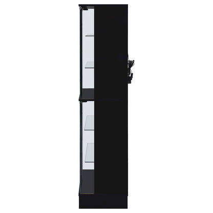 Cabra 4-door LED Curio Display Cabinet Black High Gloss